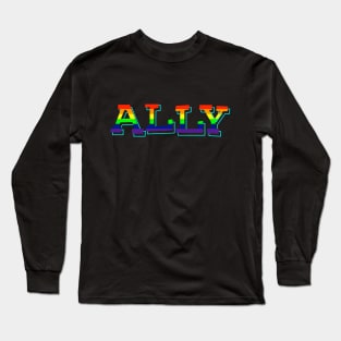 Pride Alyship LGBTQ Pride Flag Long Sleeve T-Shirt